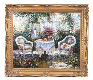 Reynolds Beal Impressionist Garden Patio Painting