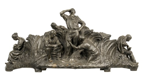 Paul Richer Bronze Harvesters Centerpiece