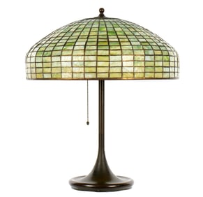 Tiffany Studios Geometric Leaded Glass Table Lamp