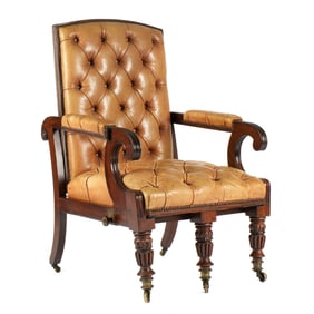 English William IV Leather Reclining Chair