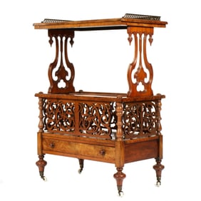 19th Century English Carved Walnut Music Stand