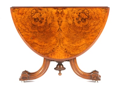 19th C. English Walnut Drop Leaf Sunderland Table
