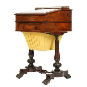English Victorian Rosewood Sewing Desk