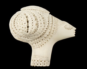 Alexander Ney Woman's Head Terracotta Sculpture