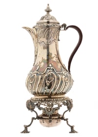 18th C. Whipham & Wright English Silver Coffee Pot