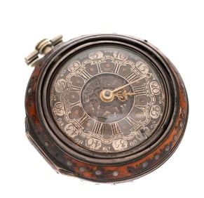 Tarts Triple Case Horn & Embossed Pocket Watch