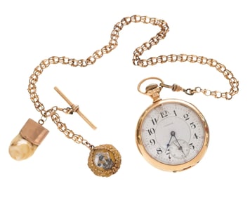 Waltham Crescent St. 14k Gold Pocket Watch