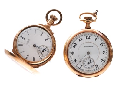 2 piece Hampden and Elgin 14k Pocket Watches