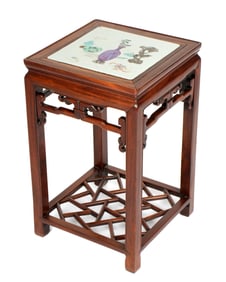 Chinese Famille Rose Inset Plaque Top Table