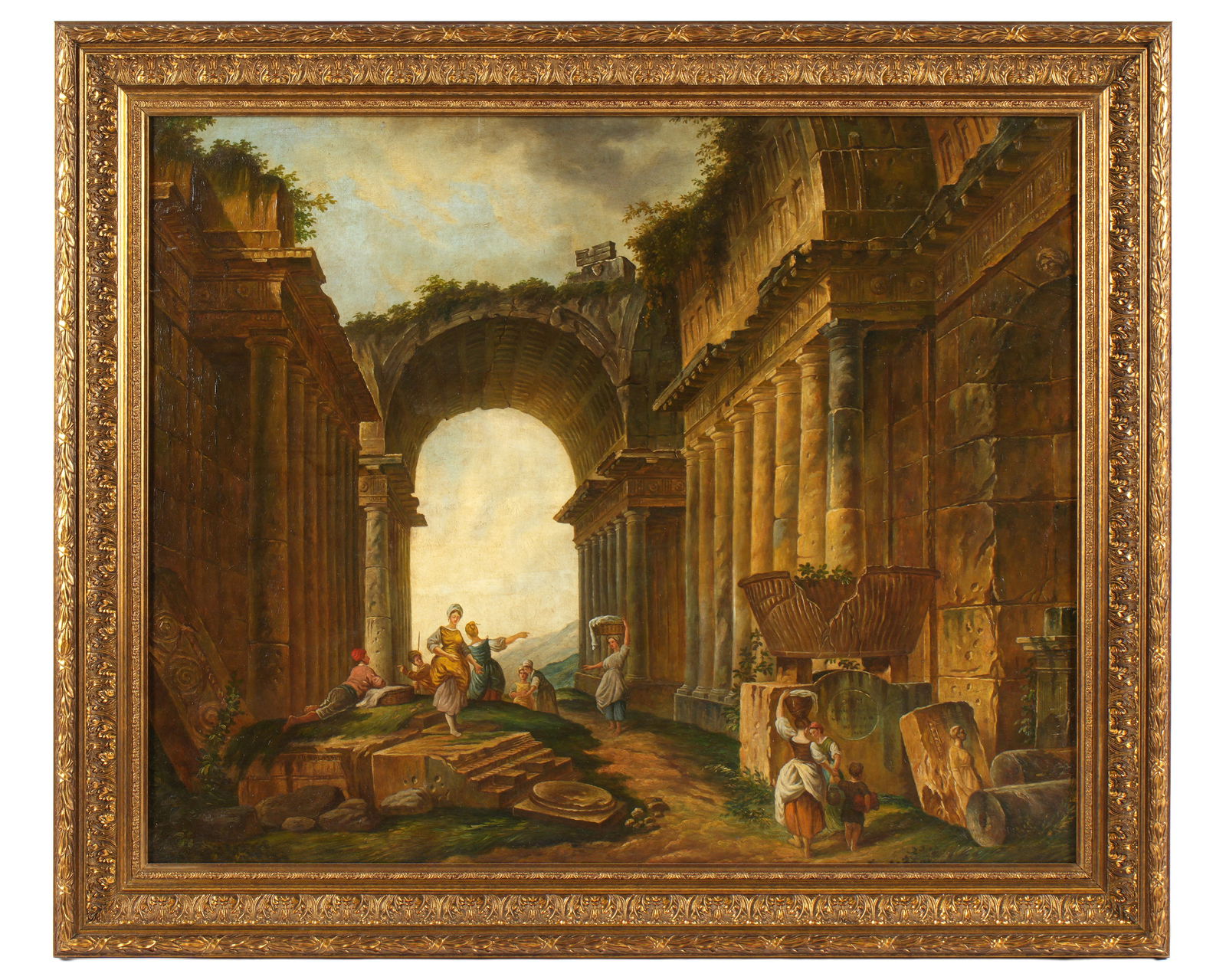 Italian School Capriccio Figures in Ruins Painting (1 of 4)