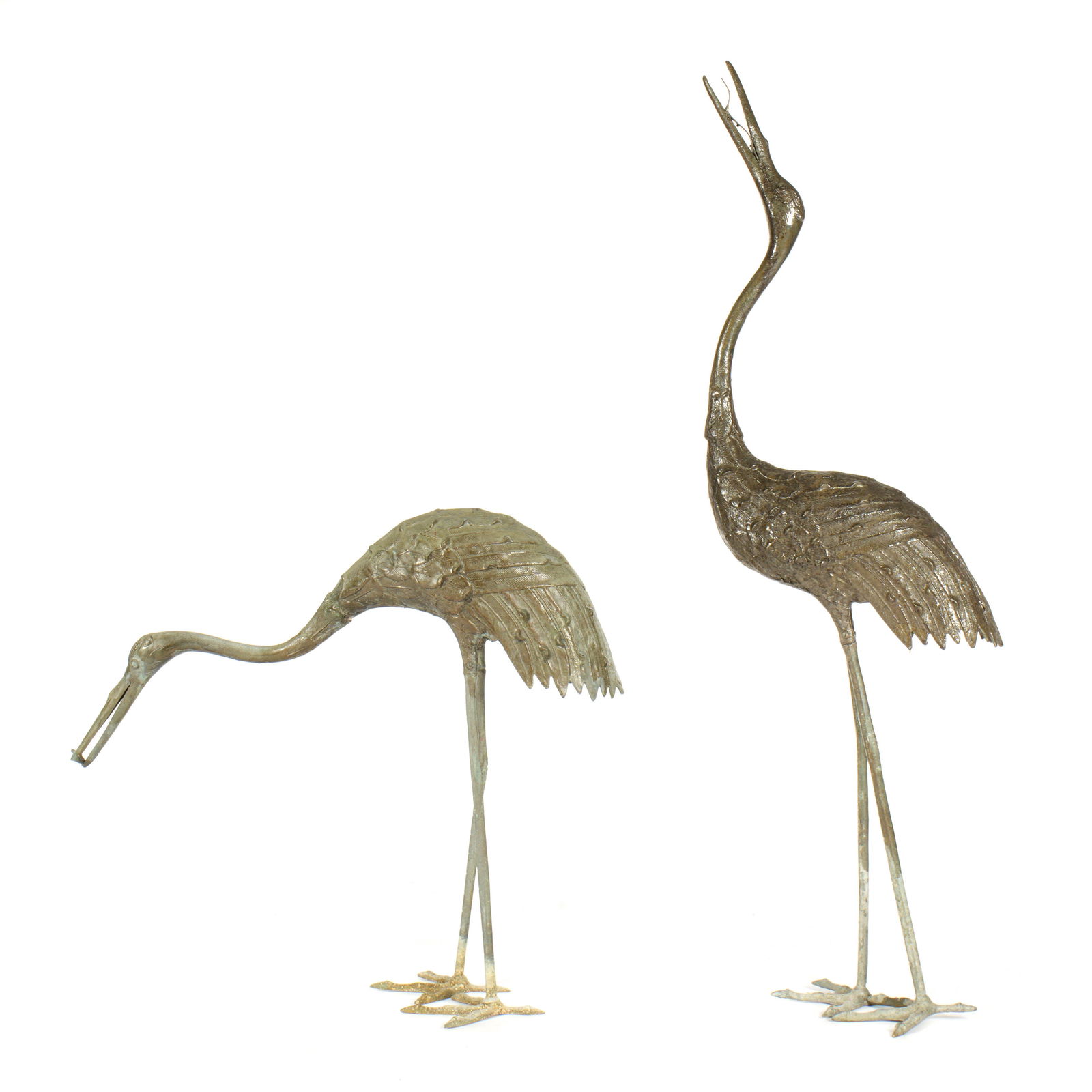 Pair Bronze Garden Cranes / Storks (1 of 5)