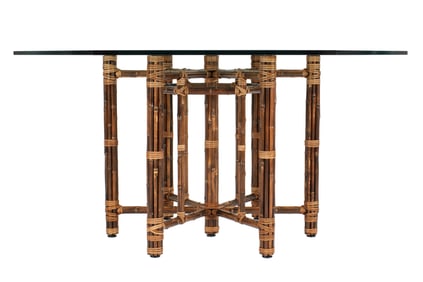 McGuire Glass Top Bamboo Dining Table