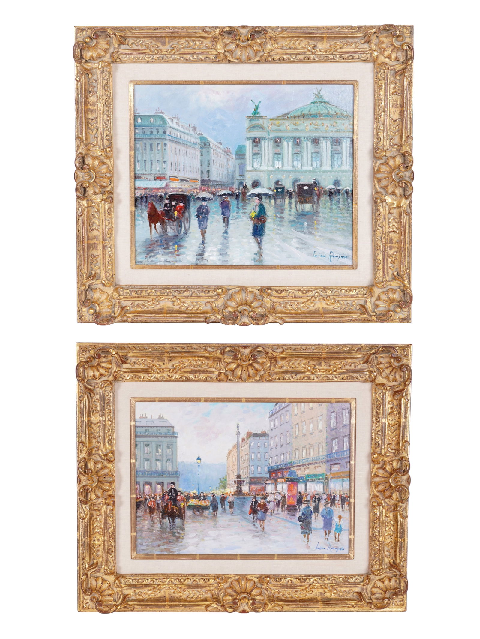 2 Luciano Rampazo Parisian Street Scene Paintings (1 of 12)