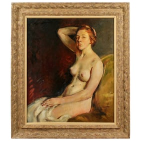 1917 Mystery Artist Impressionist Nude Woman