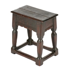 Early English Carved Oak Joint Stool