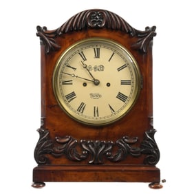 R. Cave Dover Twin Fusee Mahogany Bracket Clock