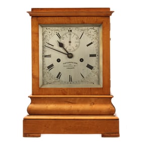 English Fletcher and Son Maple Twin Fusee Clock