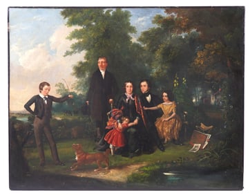 attr Joseph Hartmann 1848 Family Portrait Painting