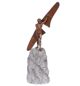 Patinated Bronze Figure of Icarus