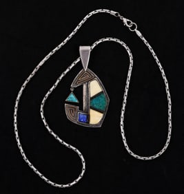 Dee Morris Navajo Silver Pendant Necklace