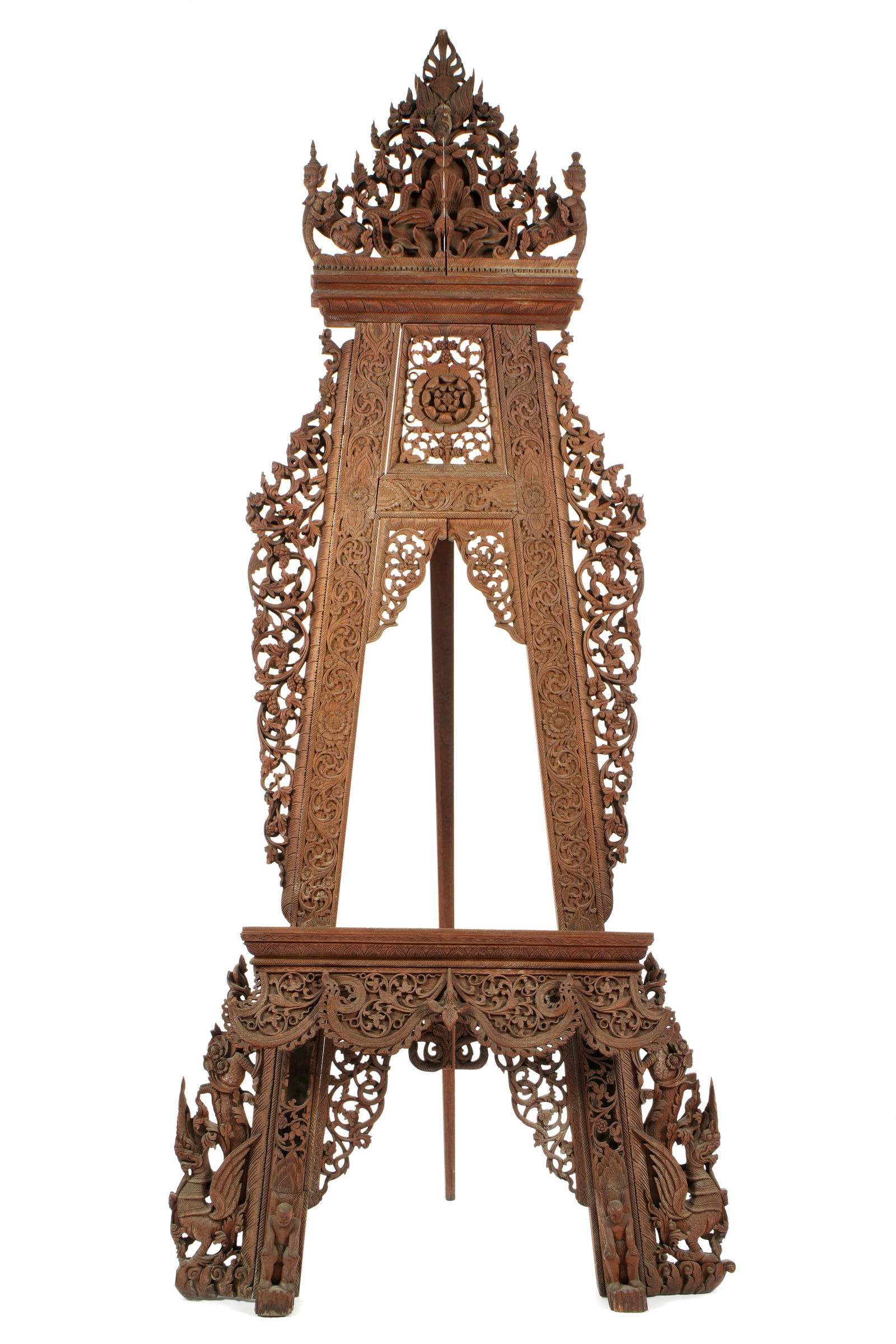 Ornate Southeast Asian Carved Floor Easel (1 of 9)