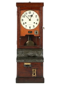 Blick Oak Case Time Recorder Clock