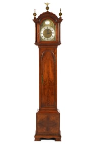 Antique English Burl Walnut Grandmother Clock