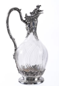 Edmond Tetard French Sterling Mounted Claret Jug
