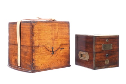 Rosewood Chronometer Case & a Walnut Clock Case
