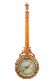 CK Cape Town Carved Walnut Wheel Barometer