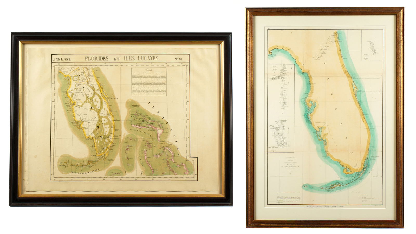 Two Framed Antique Maps of Florida (1 of 10)