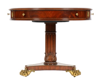 Maitland-Smith Leather Top Drum Table