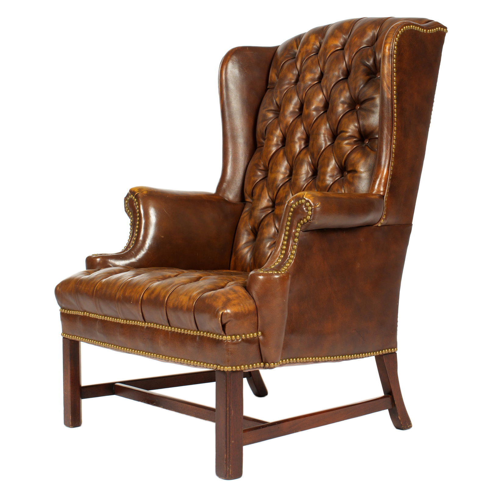 English Chesterfield Leather Wing Back Chair (1 of 6)