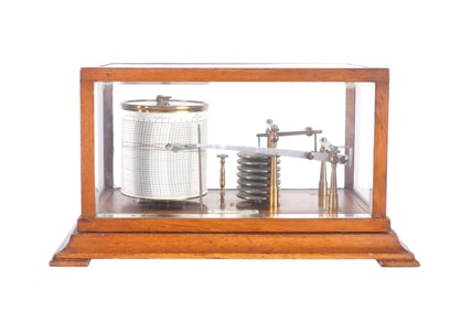 J. H. Steward London Oak Case Barograph