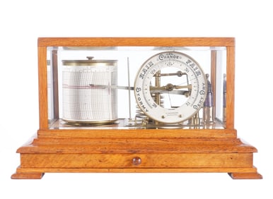 Blackham & Son Wolverhampton Oak Case Barograph