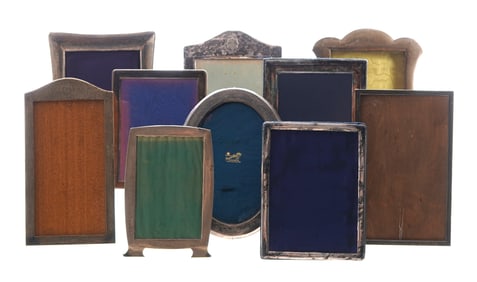 Collection of 10 English Sterling Silver Frames