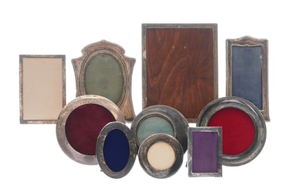 Collection of 10 English Sterling Silver Frames