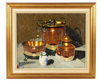 Hennie Griesel Still Life with Copper Pots