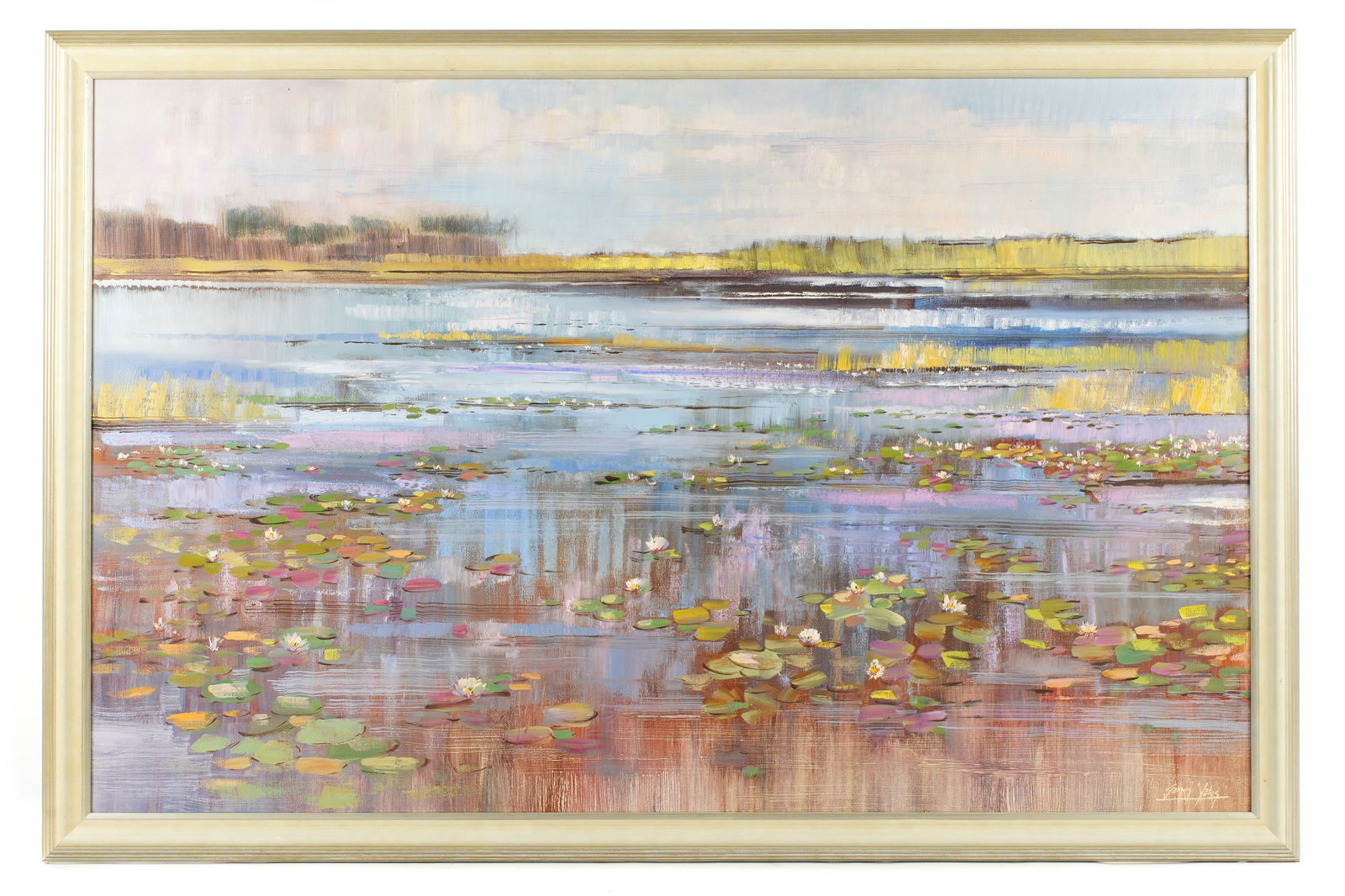 Large James Yates Pond Landscape Painting (1 of 6)