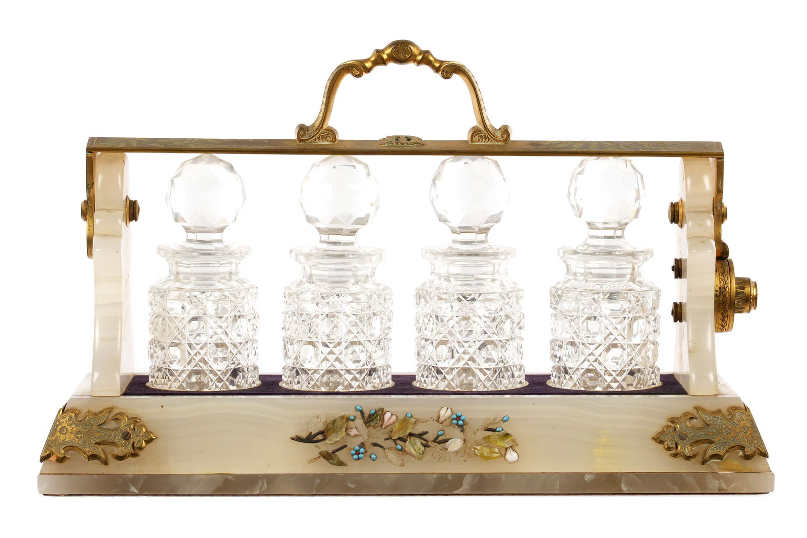 Betjamann's Onyx and Bronze Four Bottle Tantalus (1 of 11)