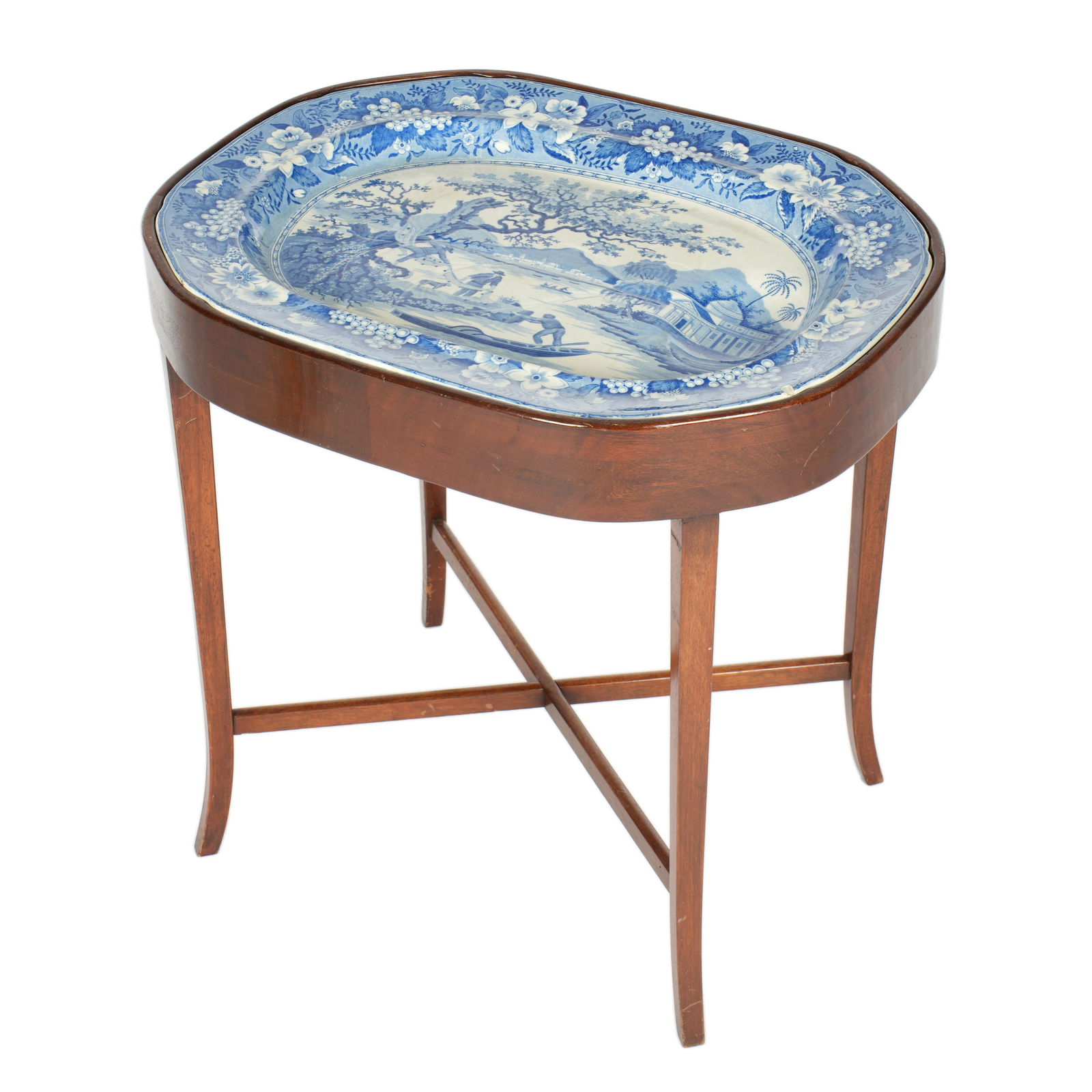 English 19th Century Ironstone Platter and Stand (1 of 10)