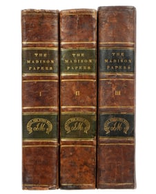 Three Volume Papers of James Madison by Henry Gilpin Leather Bound Books