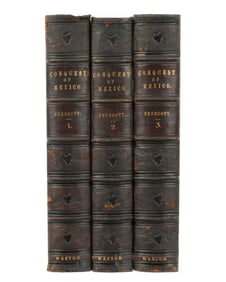 3 Volume Conquest of Mexico by William Prescott Books 1856