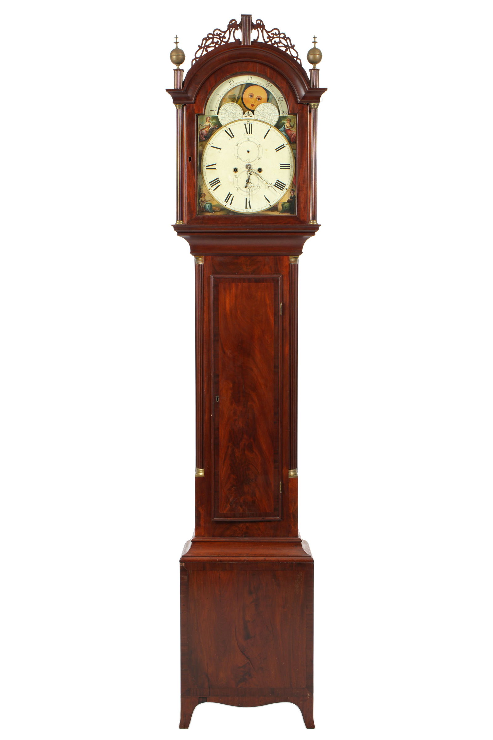 19th Century American Roxbury Mahogany Tall Case Clock (1 of 9)