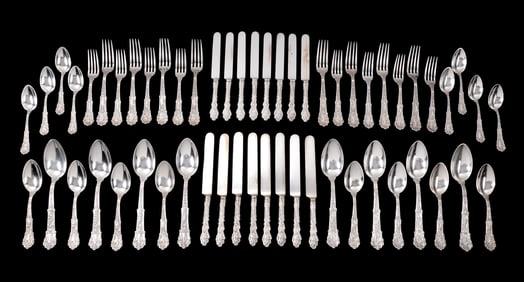 56 Piece Gorham Coligni Sterling Flatware Set