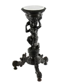 Venetian Carved Blackamoor Maiden Pedestal