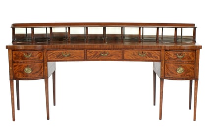 Large Mahogany Scottish Inlaid Sideboard