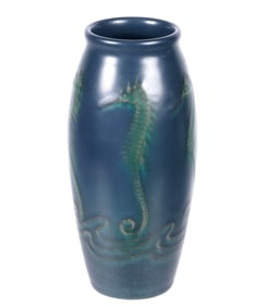 1910 Rookwood Pottery Vellum Seahorse Vase