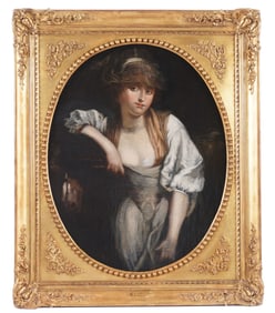 attr Jean Baptiste Greuze Portrait of Young Maiden