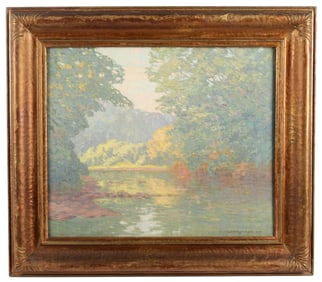 Alfred Jansson Impressionist River Landscape